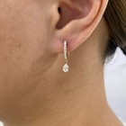 0.8ct Round Dangle Earrings Yellow Gold 14K Labcreated Diamond F/VS — photo 5
