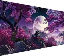 BOHADIY 5D Large Diamond Art Painting,Moon Moon Tree Mountain 