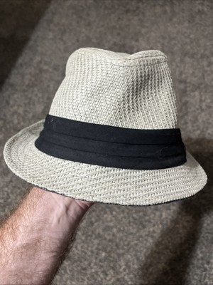 The Hatter Company Accessories Hatter Company Straw Gray Black Ribbon Vintage