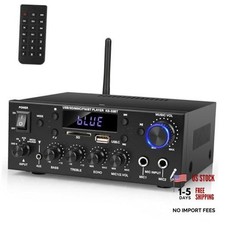 Stereo Audio Amplifier, 2 Channel 500W Bluetooth 5.0 Home Audio Stereo Black