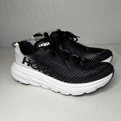 Hoka One One Rincon 3 Shoes Womens Size 9 Black White Cushioned Running Sneakers