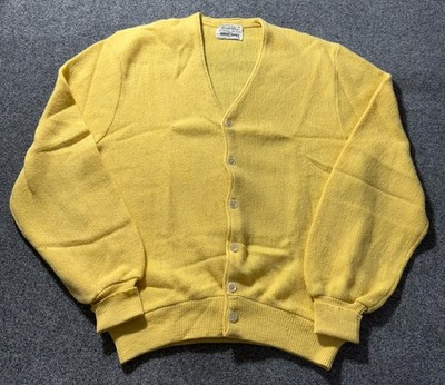 Vtg 60s Sweater Cardigan Men M Alpaca Wool Kurt Cobain Arnold 