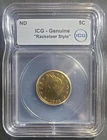 1904 Racketeer Style 5C Coin ICG-Genuine Certified 24kt Gold Plated Liberty V