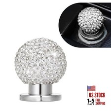 Bling Car Push Start Button Cover, Crystal Round Ball Car Engine Start Button