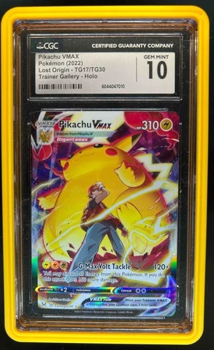 2022 Pokemon SWSH Lost Origin Pikachu VMAX Trainer Gallery #TG17/TG30 CGC 10