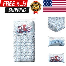 Kids Sheet Set with Fitted, Flat Sheets Pillow Cover - Ultra-Soft Bedding w...