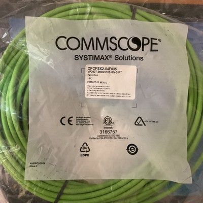 COMMSCOPE SYSTIMAX VP360T-360GS10E-GN-35FT PATCH CORD CPCFSX2-04F035