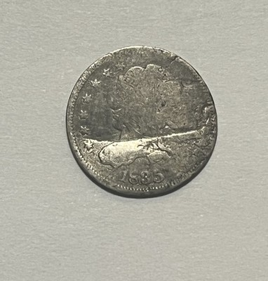 1835 Capped Bust Half Dime Cull, US H10c Silver Coin, Bent, Worn, Damaged