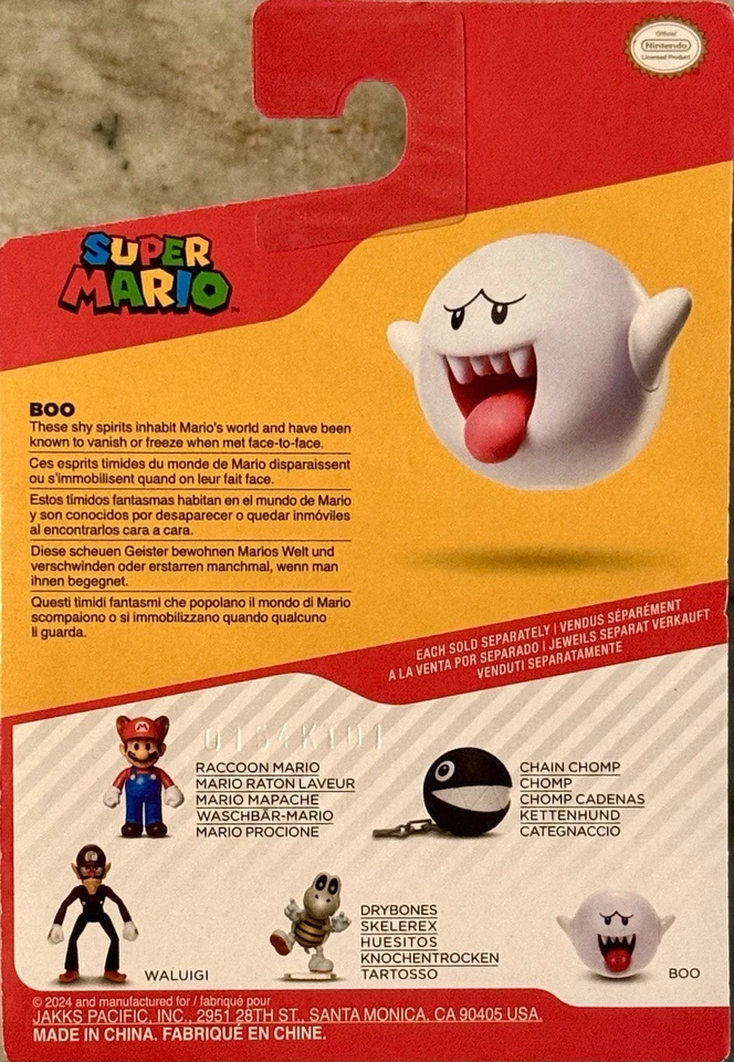 Мини-фигурка Jakks Pacific World of Nintendo Super Mario BOO 2,5 дюйма НОВАЯ запечатанная - Изображение 2 из 2