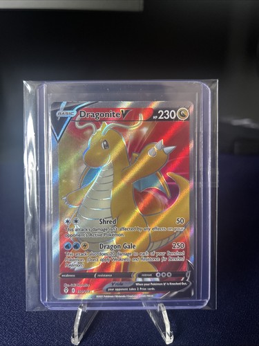 Pokémon TCG Dragonite v Evolving Skies Holo Ultra Rare Card 191/203 Lp