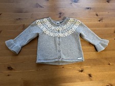 Janie and Jack Girls 18-24M Gray Floral Sweater 2018 Vintage EUC