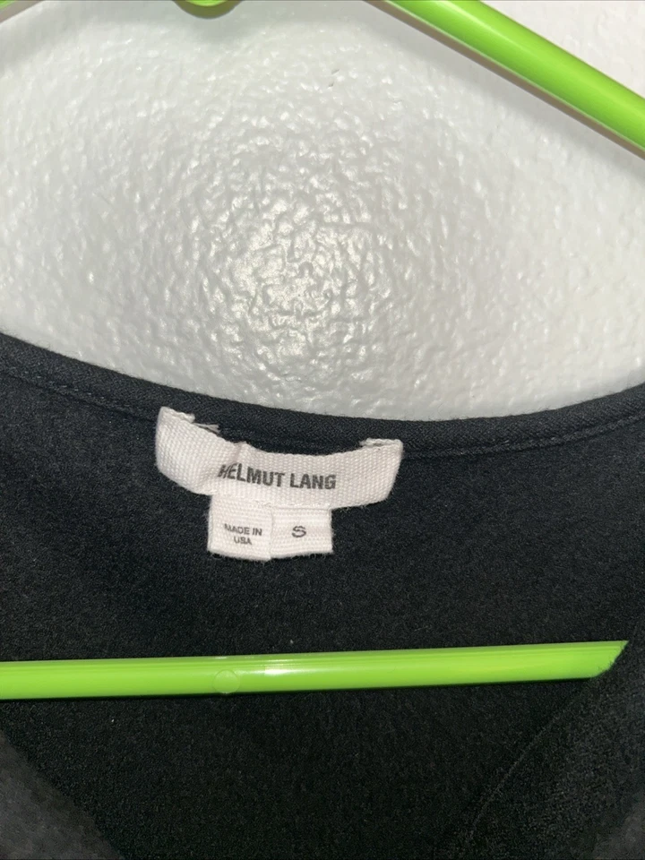 Vestido Helmut Lang Asimétrico 100% Lana Mujer Pequeño Negro Minimalista, Vintage Foto 2 de 4