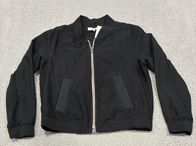 Buck Mason Jacket Mens Large Black Bomber Cotton Full Zip Pocket