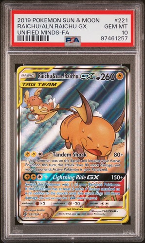 Raichu & Alolan Raichu-GX graded PSA 10 for sale on eBay