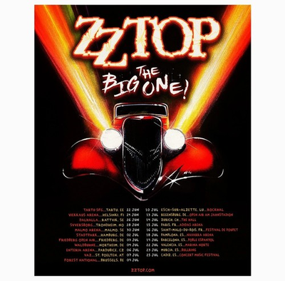 #ad ZZ Top The Big One Tour Europe June July 2025 Concert Poster $29.99