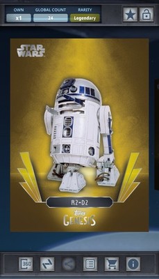 Star Wars Card Trader Topps Genesis - Gold 50cc Legendary - R2-D2