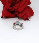 Sterling Silver & Blue Topaz Cocktail  Ring Size 8 7.72g CAT RESCUE — photo 3