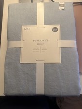 M&S 100% pure linen bedding set king size Blue BNWT marks and Spencer