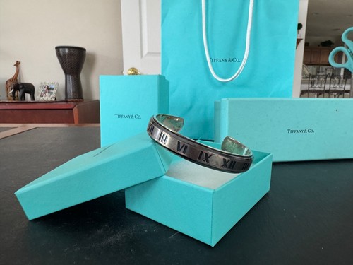 Tiffany & Co. Bracelet Cuff Atlas Roman Numeral Sterling Silver 925 & Titanium