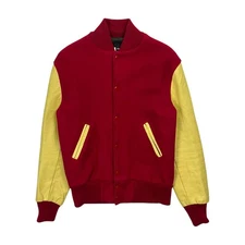 Sookum Sportswear Two-Tone Leather Blank Varsity Jacket - Size M/L