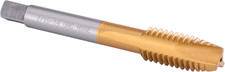 7/16"-14 UNC Spiral Point Tap, HSS Titanium Coating Spiral Point Plug Threading