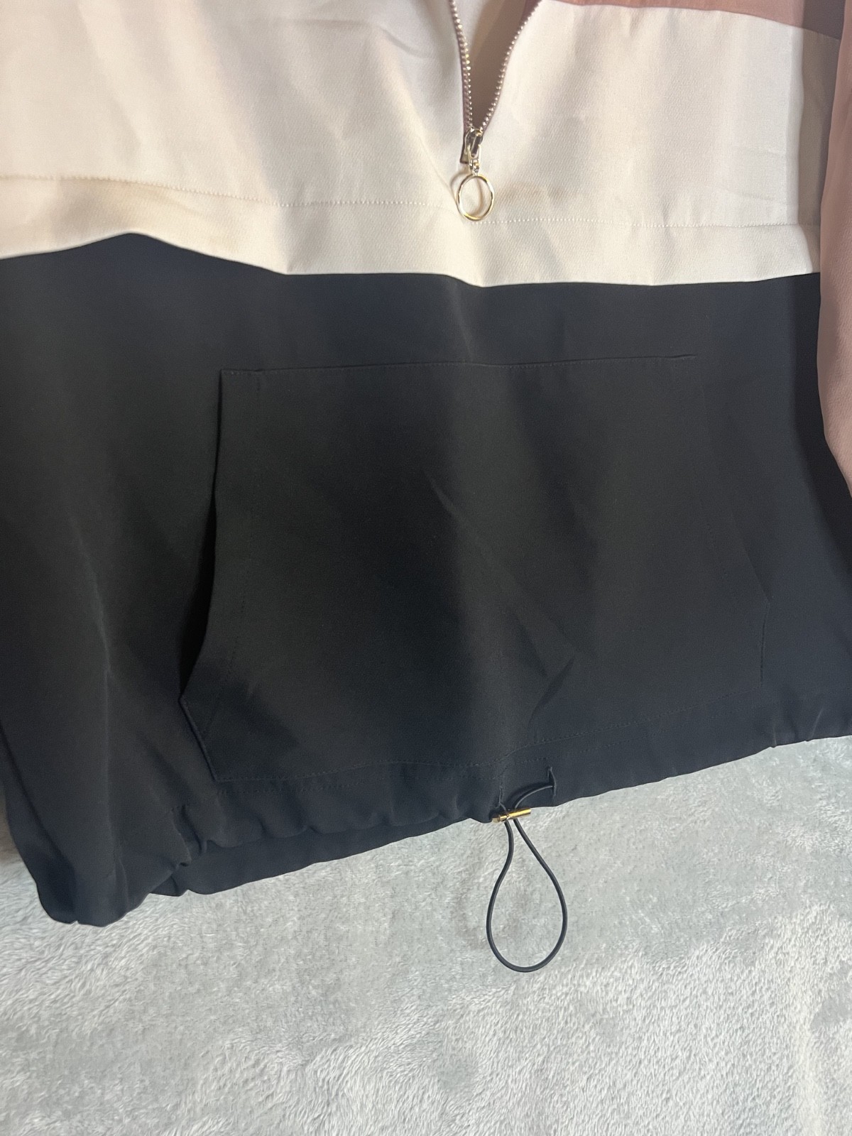 ZARA BASIC Womens Half Zip Pullover Jacket Pink/B… - image 5