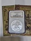 MS 69 2005 American Silver Eagle + A Goldback Note24k FREE!] 1oz 999 Fine Silver