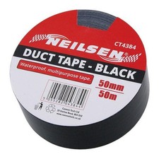 50m BLACK GAFFER TAPE DUCT REPAIR WATERPROOF MULTI PURPOSE CLOTH 50mm DIY 0.16 per metre