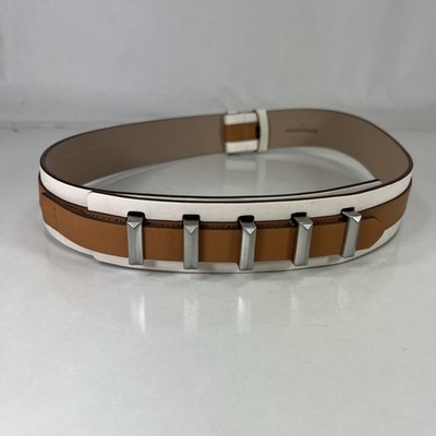 BCBG MAX AZRIA White & Brown Fashion Belt - Women's Size 28