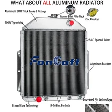 Aluminum 4 Row Radiator Fit 1942-1952 Ford F1 F2 F3 F4 Pickup Ford V8 3.5L 3.9L