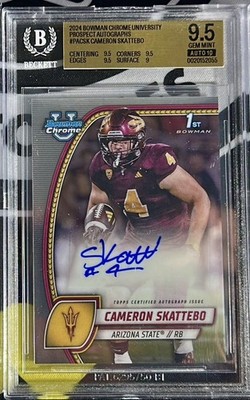 2024 Bowman U Chrome 1st Bowman Cameron Skattebo Auto NY Giants / ASU BGS 9.5