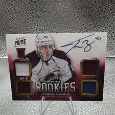 2012-13 Panini Prime Rookies Tyson Barrie Auto Memorabilia #113 Colorado Avalan…