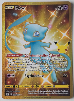 Pokemon Mew Shiny GOLD 025/025 Celebrations Deutsch Near Mint