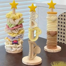 Wood Hair Scrunchies Organizer Headband Bracelet Holder Hair Band Display Stand