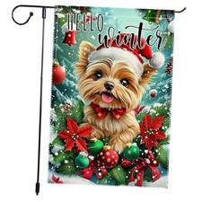 Hello Winter Garden Flag 12x18 Inch Double-Sided Burlap with 2025-RMQ-772