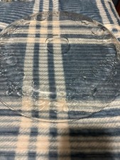 Clear Glass Round Plate Embossed Decorative Pressed Glossy Finish