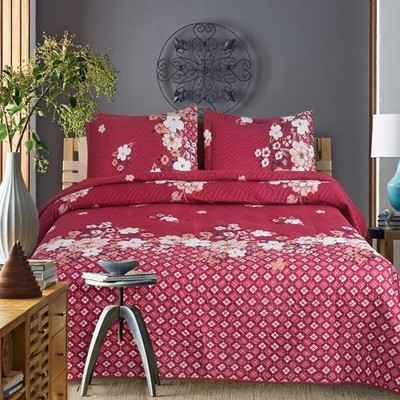 Hadi London 3 Teile Patchwork gesteppte Tagesdecken mit 2 Doppel-, King-, Milan-130