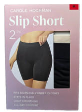 NWT Carole Hochman - Slip Short - 2 Pack - Black  Nude - Women's Size Med.