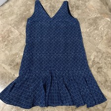 Ralph Lauren Dress Womens 10 Blue leeveless Pockets Lined Peplum Hem