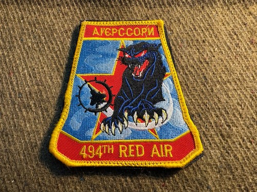 USAF Pilot Flight Suit Patch ~ 494th Fighter Squadron ( Aggressor ) w/ Hook Loop