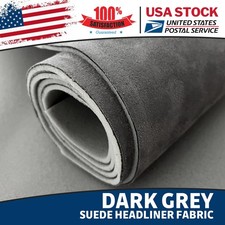 Dark Grey Suede Headliner Fabrics Foam Backed 78"x60" Ceiling Replace Material