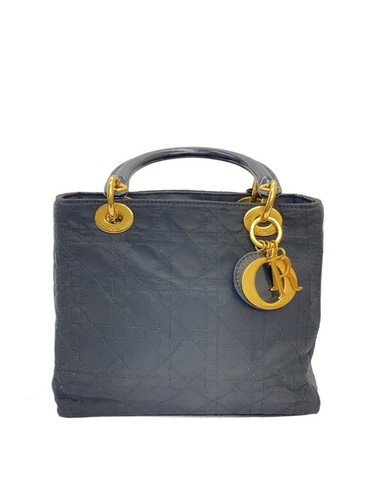 Christian Dior Handbag Nylon BLK Lady Cannage Worn Once Used
