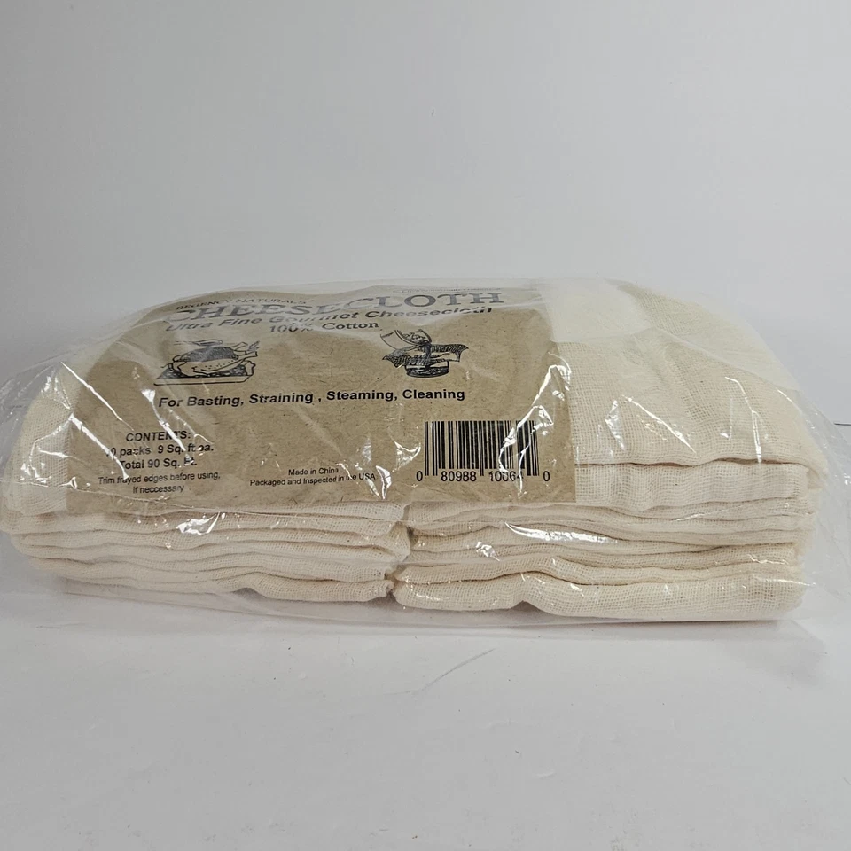 Paquete de 10 paños de queso ultrafinos 100 % algodón Regency Naturals 90 pies cuadrados 36" X 36" Foto 3 de 4