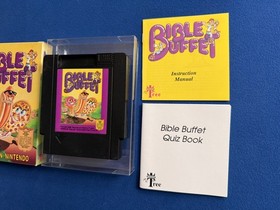 Bible Buffet 1993 NES Nintendo 100% CIB Complete RARE Wisdom Tree Nr-MINT