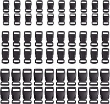 60-Pack Paracord Bracelet Buckles 5/8" 1/2" 3/8" Plastic Side Release Clips