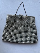 Antique Silver Mesh Rhinestone Evening Clutch Bag With Chain Strap Antique Silver Mesh Rhinestone Evening Clutch Bag With Chain Strap