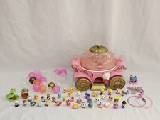 Disney Princess Squinkies Carriage Dispenser Little Mermaid Cinderella Lot