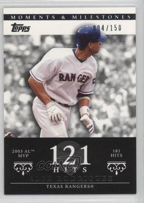 2007 Topps Moments & Milestones 4/150 Alex Rodriguez (2003 AL MVP 181 Hits) 4k8