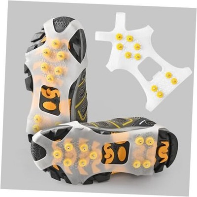 Light Ice Snow Grips Cleat Crampons Over Shoe Boot Traction X-Large Transparent