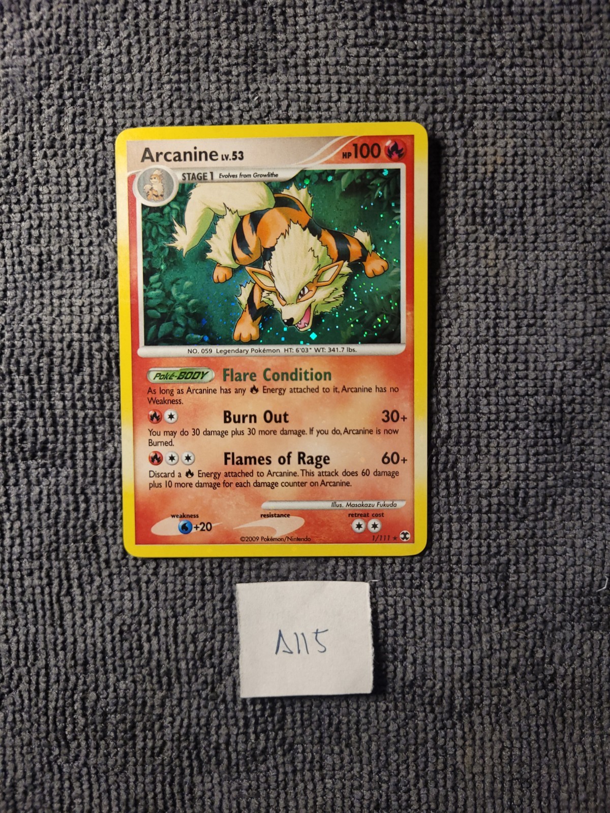 Arcanine 1/111 Rising Rivals Holo Foil NM